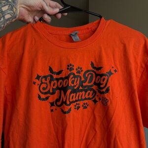 Next Level Apparel Spooky Dog Mama Black and Orange Tee